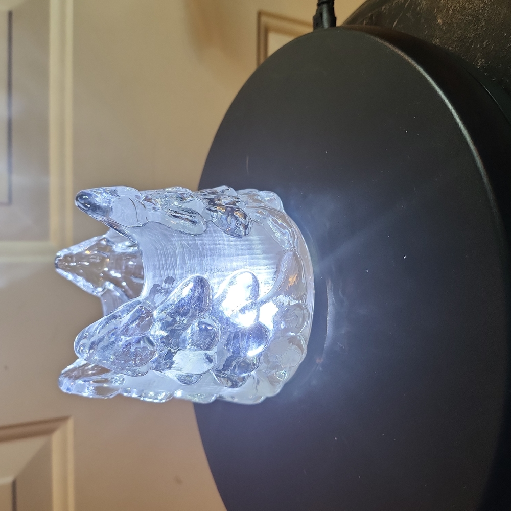 Vintage Swedish Art Glass Candle Holder Nybro Paul Isling Christmas Trees